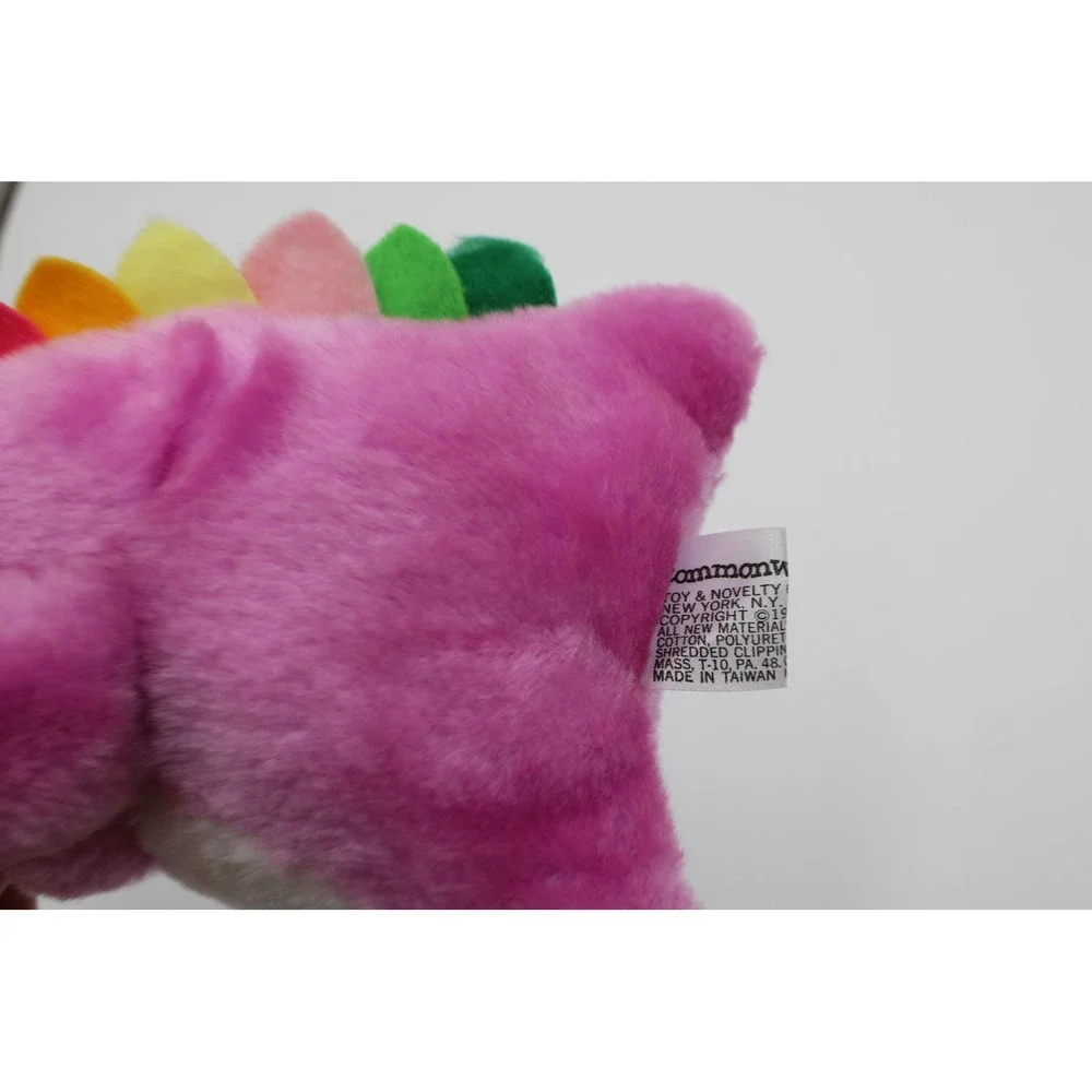 Commonwealth Plush Animal Lot Yellow Bear Brown Lion Gray Cat Pink Dragon 4pc